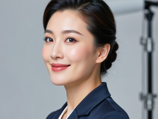 三十岁左右女性咨询师头像，穿职业套装，白色背景，专业形象
